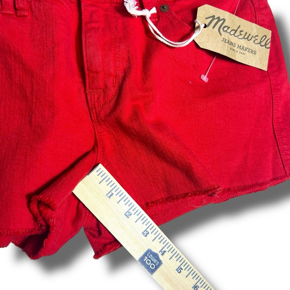 Madewell Red Denim Jean Shorts - Picture 4 of 7